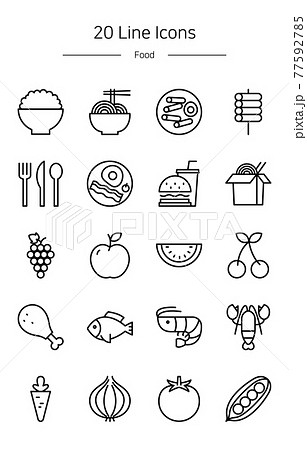 アイコン 食べ物 フード 77592785