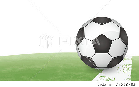 フィールド内に置かれているサッカーボールのイメージイラスト ベクター画像 のイラスト素材