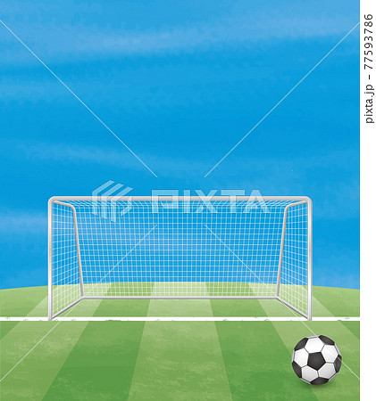 サッカーボールとゴールポストのイメージイラスト ベクター画像 のイラスト素材