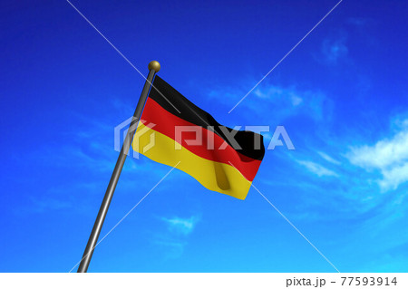 3D Rendered image. Flag of Germany waving in the 77593914