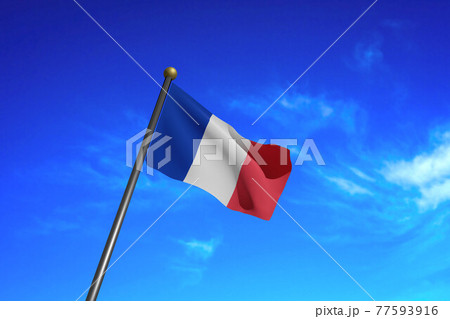 3D Rendered image. Flag of France waving in the 3D Rendered image. Flag of France waving in the 77593916