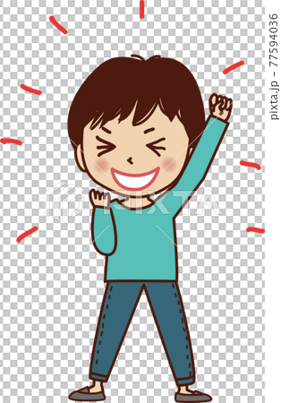 一個對勇敢的姿勢感到滿意的年輕人。 一個對勇敢的姿勢感到滿意的年輕人。 77594036