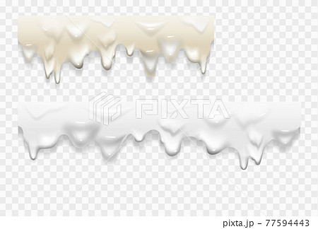 Paint drips. Dripping mayonnaise. Vector 77594443