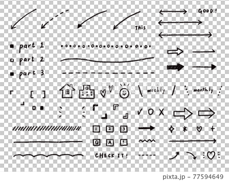 手繪style_material set 箭頭、線條、符號 77594649
