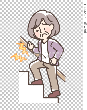 Knee pain stairs grandmother Knee pain stairs grandmother 77594901