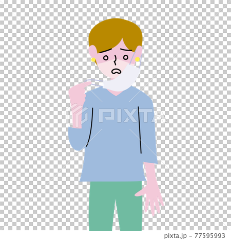 A woman who forgets to apply sunscreen and suffers from mask burning 77595993