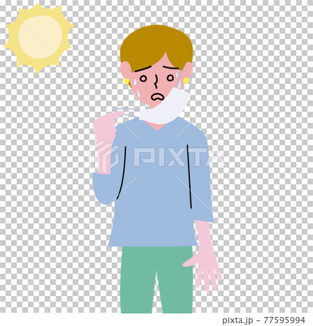 A woman who gets stuffy and hot with a summer mask 77595994