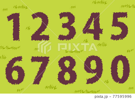 芝生の数字セット 77595996