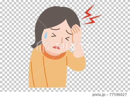 A woman with a headache A woman with a headache 77596027