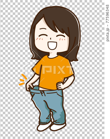 A woman who is thin and has trousers A woman who is thin and has trousers 77596348