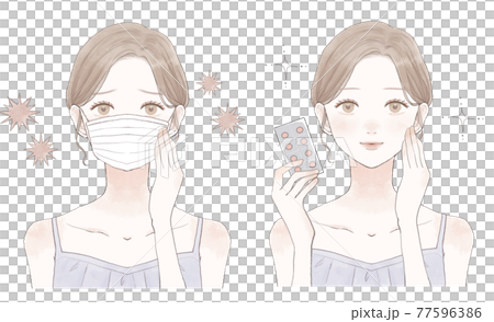 Before and after a sick woman Before and after a sick woman 77596386