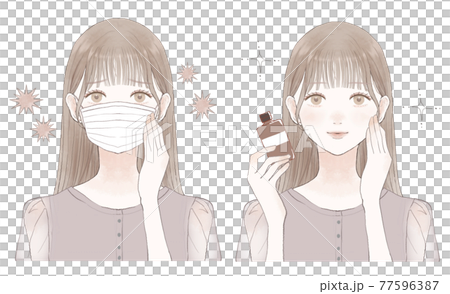 病気になった女性のビフォーアフター 77596387