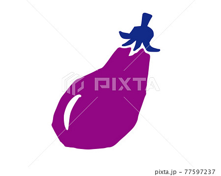 ナス　レトロなイラスト 77597237