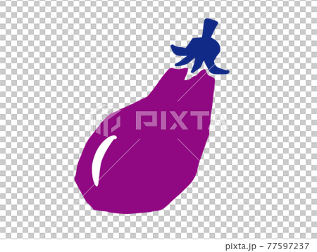 ナス　レトロなイラスト 77597237