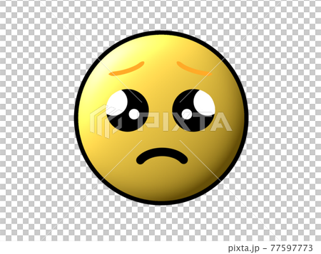 ぴえんうるうる悲しい絵文字sad emoji　黄色 77597773