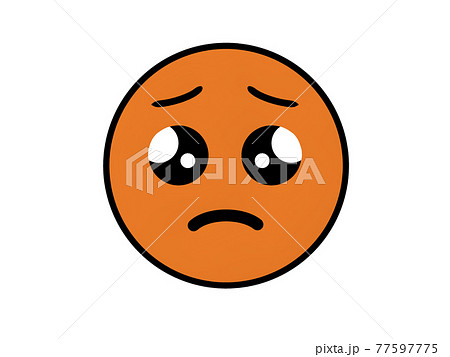 ぴえんうるうる悲しい絵文字sad Emoji オレンジのイラスト素材