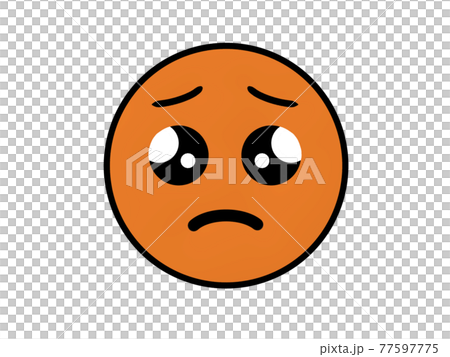 ぴえんうるうる悲しい絵文字sad Emoji オレンジのイラスト素材