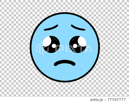 ぴえんうるうる悲しい絵文字sad Emoji ブルーのイラスト素材