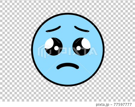 ぴえんうるうる悲しい絵文字sad Emoji ブルーのイラスト素材