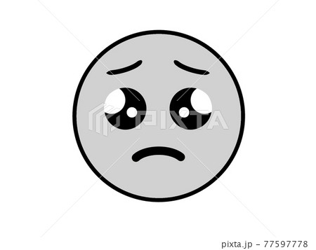 ぴえんうるうる悲しい絵文字sad Emoji モノクロのイラスト素材