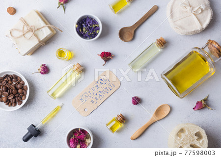 Natural bathroom accessories, organic spa and beauty treatment products. Zero waste, plastic free Natural bathroom accessories, organic spa and beauty treatment products. Zero waste, plastic free 77598003