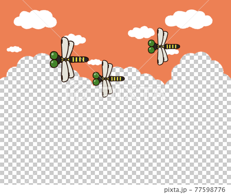 夕焼け空を飛ぶオニヤンマ 77598776