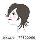 見上げる横顔の女性 77600060