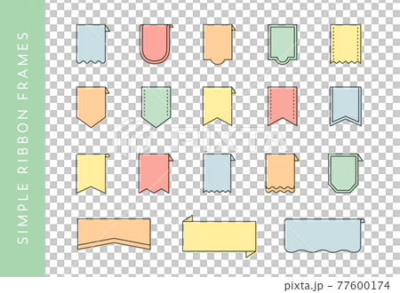 Simple ribbon frame set Frame heading Title Decorative ruled copy space Material Simple ribbon frame set Frame heading Title Decorative ruled copy space Material 77600174