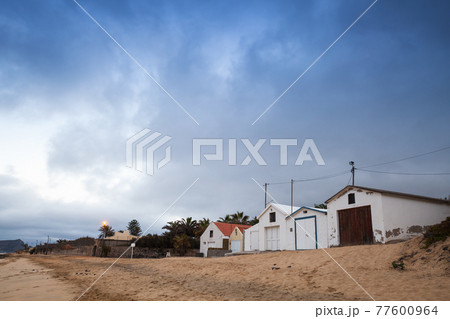 Coastal barns on the beach. Porto Santo 77600964