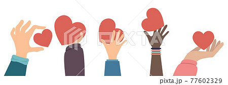 hands Concept of charity and donation vector 77602329