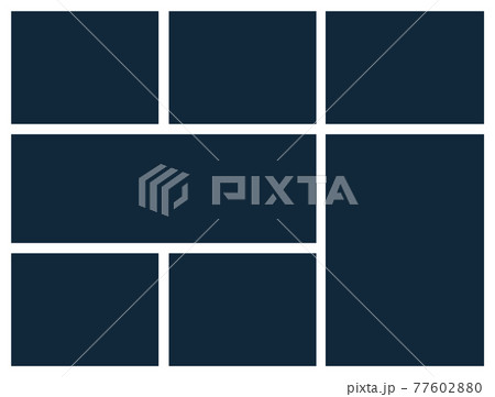 Photo collage mosaic grid template board picture frame. Border collage photo layout background 77602880