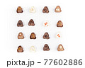 chocolate assortment candies isolated on white background 77602886