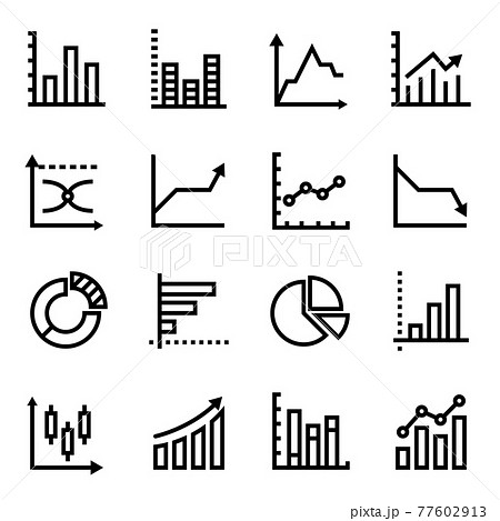 Graph Icon Set Vector image. Editable stroke. 48 x 48 pixels perfect.  77602913