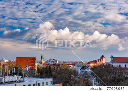 Aerial view of Poznan, Poland 77603085