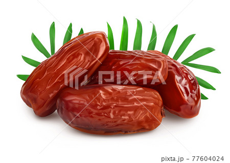 Dates isolated on white background with clipping path and full depth of field. 77604024