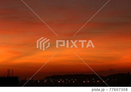 Sky and clouds after sunset,twilight sky background. 77607308
