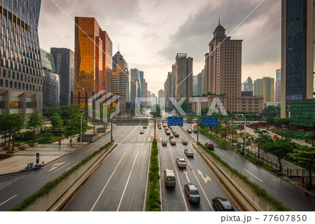Shenzhen, China Downtown Cityscape 77607850
