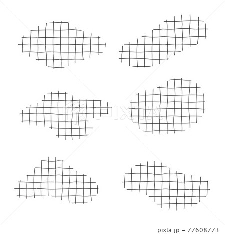 Design element cell hand drawn. A Set Lines with different densities and inclination. Design element cell hand drawn. A Set Lines with different densities and inclination. 77608773