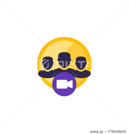 group video call icon on white, vectorのイラスト素材 [77609669] - PIXTA