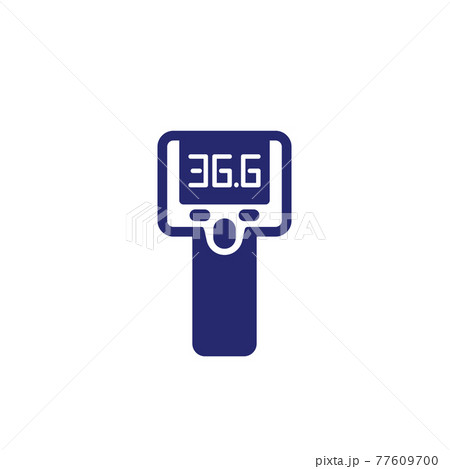 infrared thermometer gun, temperature check icon 77609700