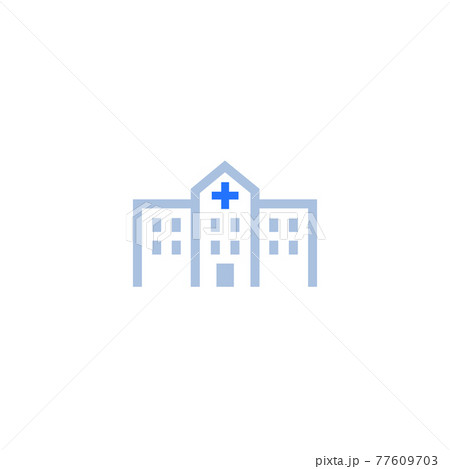 Hospital, ambulant clinic icon on white 77609703