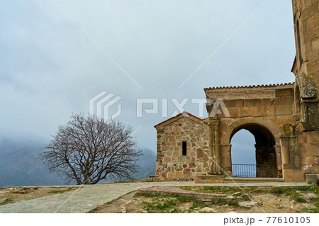 An old stone fortress in the mountains 77610105