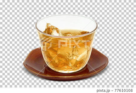 Glass barley tea roasted tea drink illustration real ice cup Glass barley tea roasted tea drink illustration real ice cup 77610108