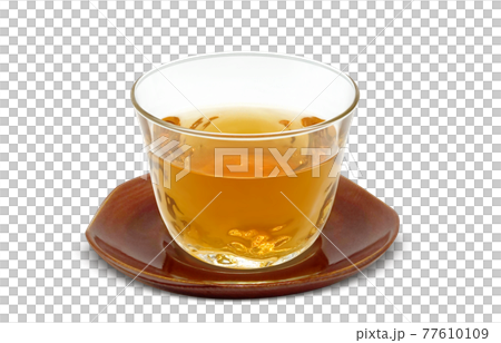 グラス 麦茶 ほうじ茶 飲み物 イラスト リアル 茶托 77610109