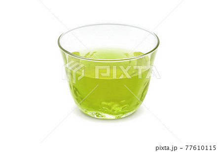 グラス 緑茶 飲み物 イラスト リアルのイラスト素材