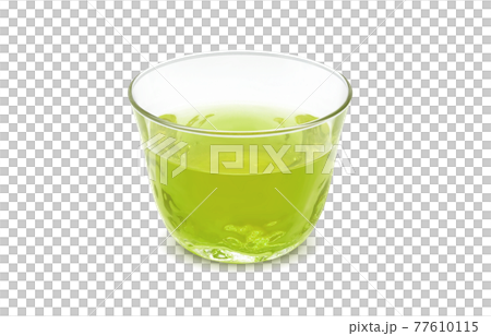 Glass green tea drink illustration real 77610115
