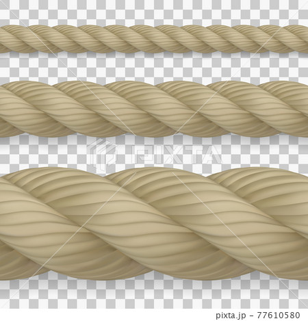 Set of seamless realistic hemp ropes with high - Stock