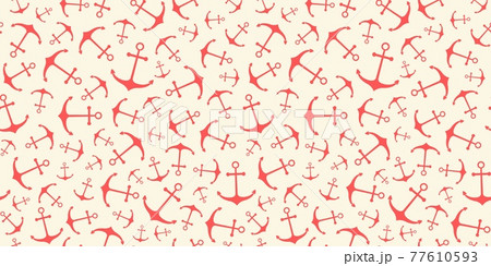 Nautical seamless pattern with geometric ship anchors Nautical seamless pattern with geometric ship anchors 77610593