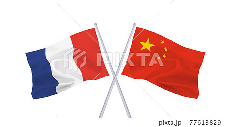 フランスと中国の国旗