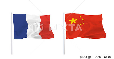 フランスと中国の国旗 77613830